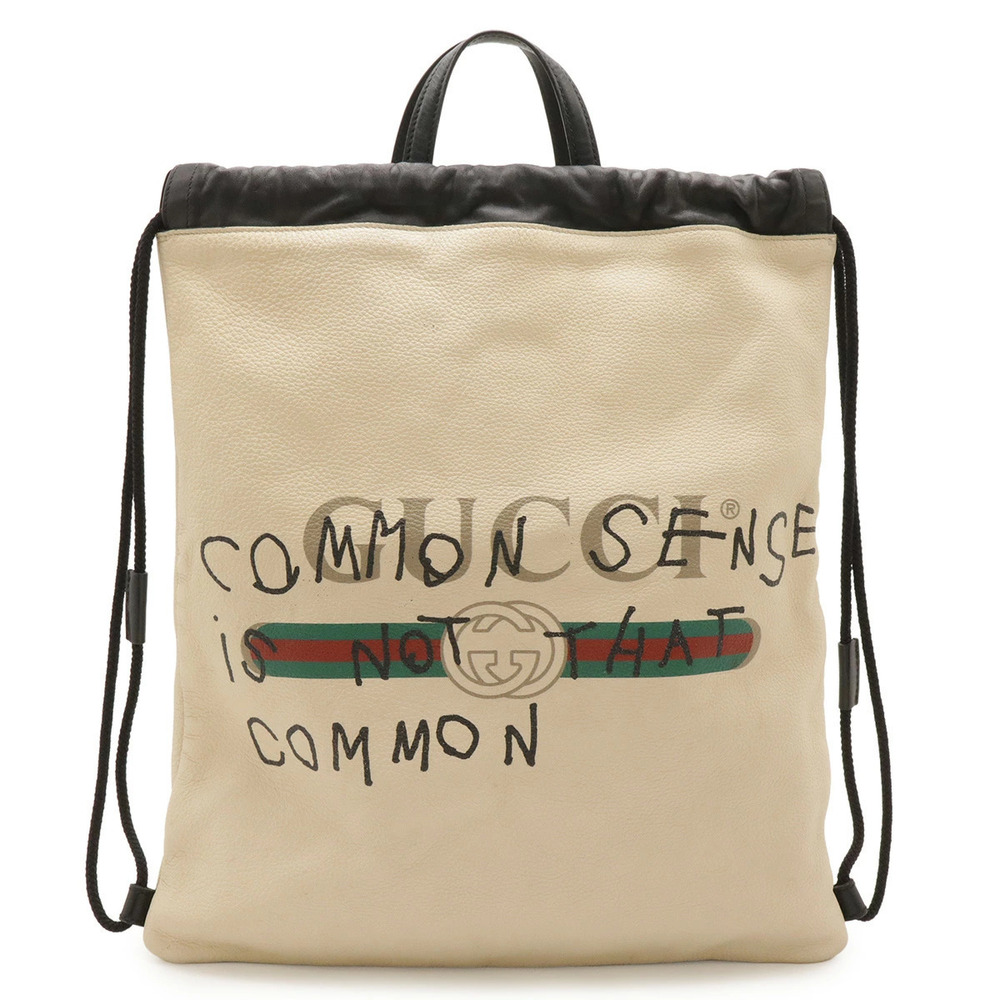 Gucci Coco Capitan drawstring backpack rucksack tote bag leather ivory white